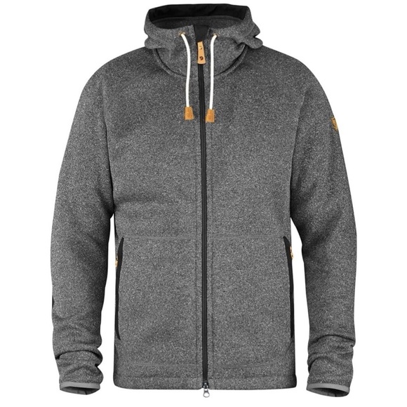 Fjallraven Ovik Fleece Hoodie Full Zip Jacket Gray Sweater Men’s XL - Picture 1 of 14